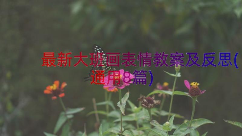 最新大班画表情教案及反思(通用8篇)