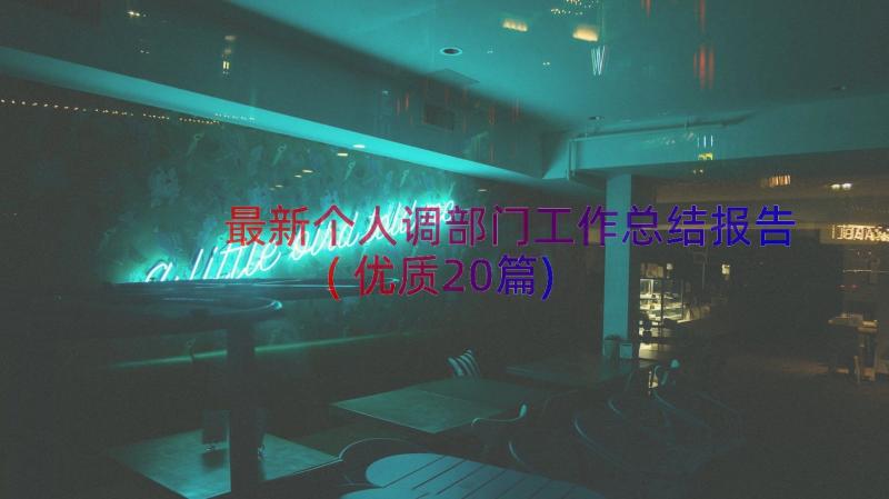 最新个人调部门工作总结报告(优质20篇)