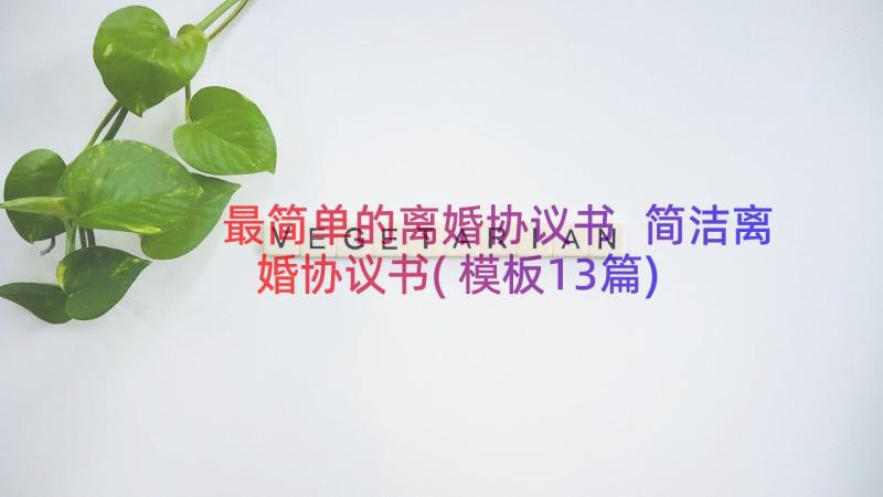 最简单的离婚协议书 简洁离婚协议书(模板13篇)