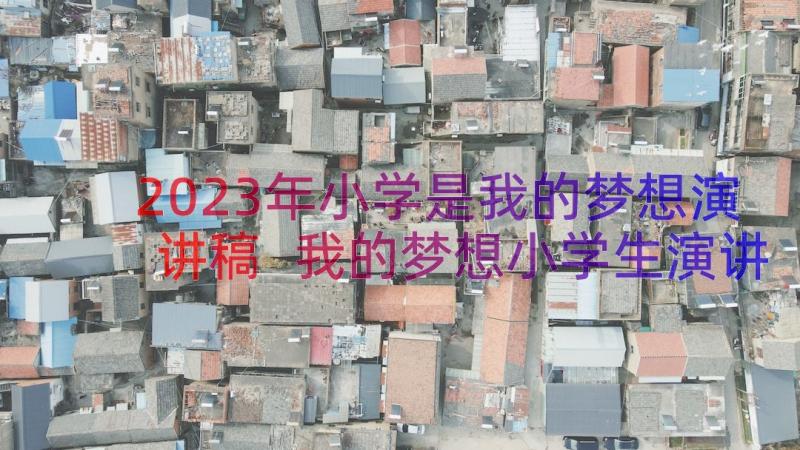 2023年小学是我的梦想演讲稿 我的梦想小学生演讲稿(模板14篇)