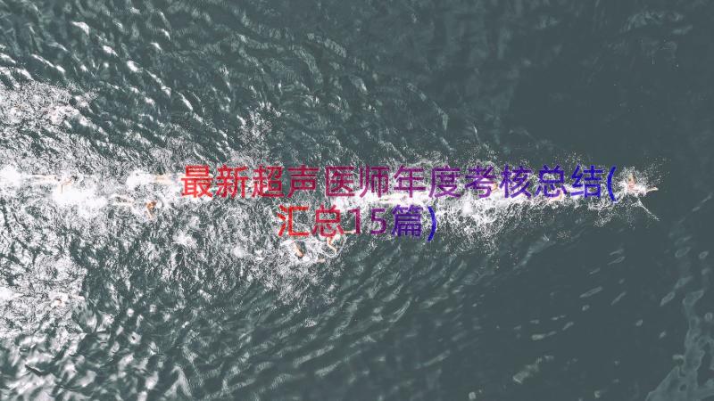 最新超声医师年度考核总结(汇总15篇)