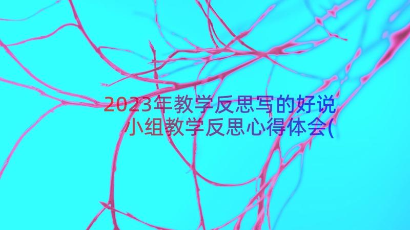 2023年教学反思写的好说 小组教学反思心得体会(模板16篇)