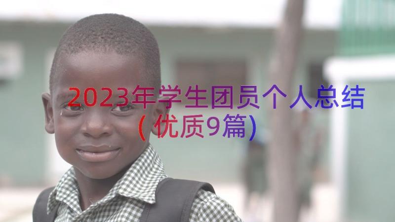 2023年学生团员个人总结(优质9篇)