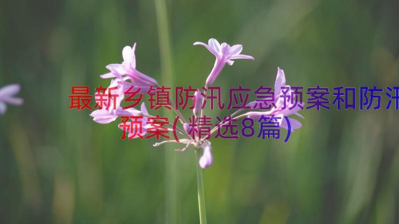 最新乡镇防汛应急预案和防汛预案(精选8篇)