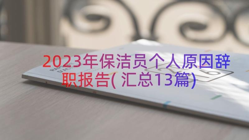 2023年保洁员个人原因辞职报告(汇总13篇)