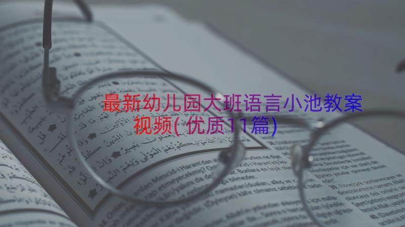 最新幼儿园大班语言小池教案视频(优质11篇)