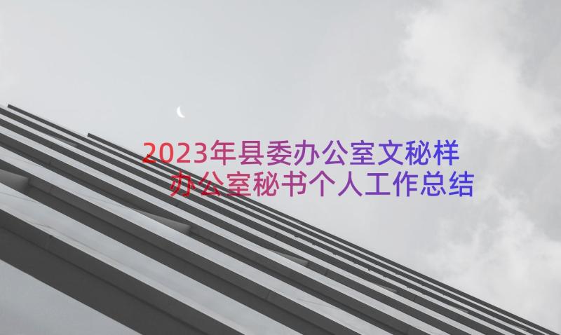 2023年县委办公室文秘样 办公室秘书个人工作总结(通用8篇)