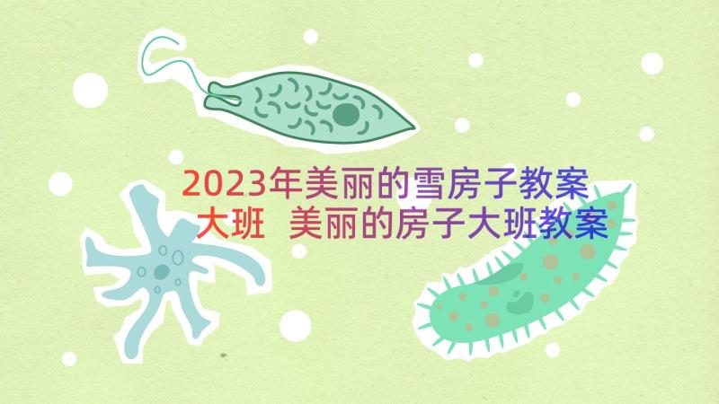 2023年美丽的雪房子教案大班 美丽的房子大班教案(实用8篇)