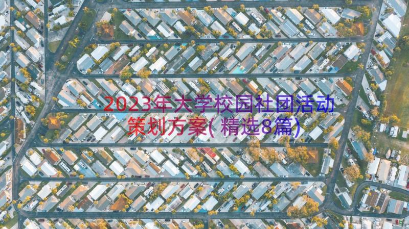 2023年大学校园社团活动策划方案(精选8篇)