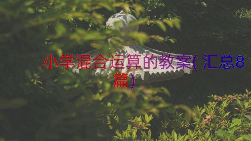 小学混合运算的教案(汇总8篇)