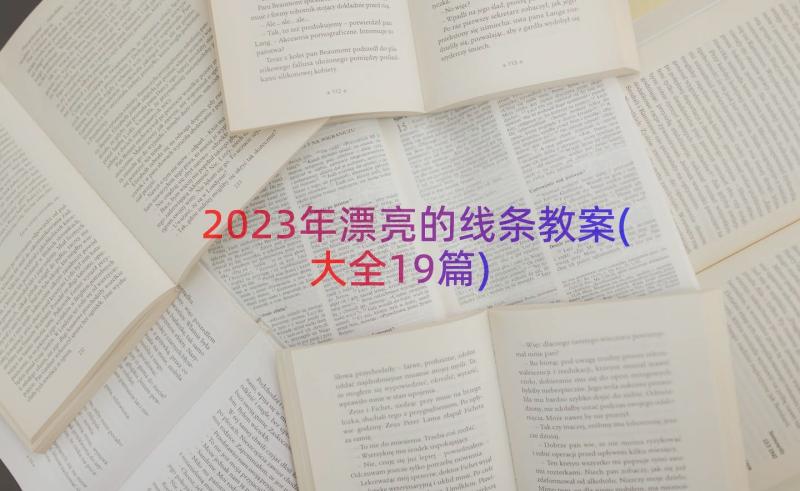 2023年漂亮的线条教案(大全19篇)