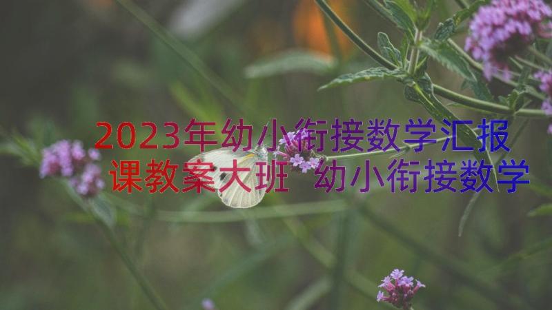 2023年幼小衔接数学汇报课教案大班 幼小衔接数学课教案(实用18篇)