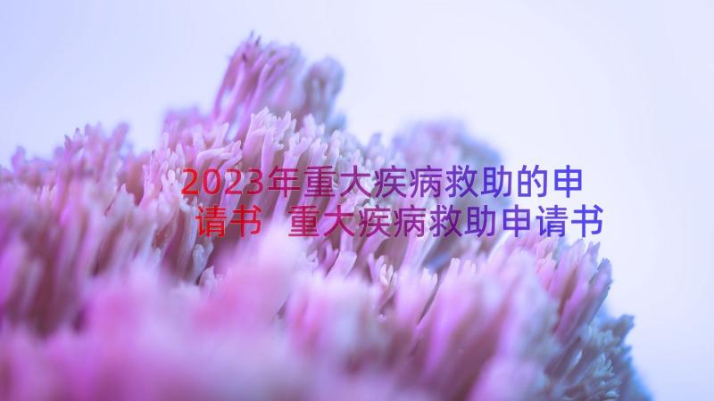 2023年重大疾病救助的申请书 重大疾病救助申请书(优秀8篇)