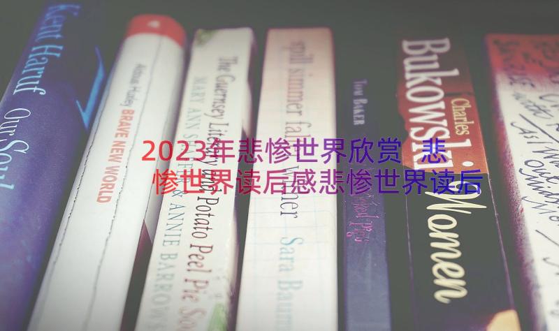 2023年悲惨世界欣赏 悲惨世界读后感悲惨世界读后感(通用20篇)