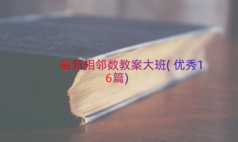 最新相邻数教案大班(优秀16篇)