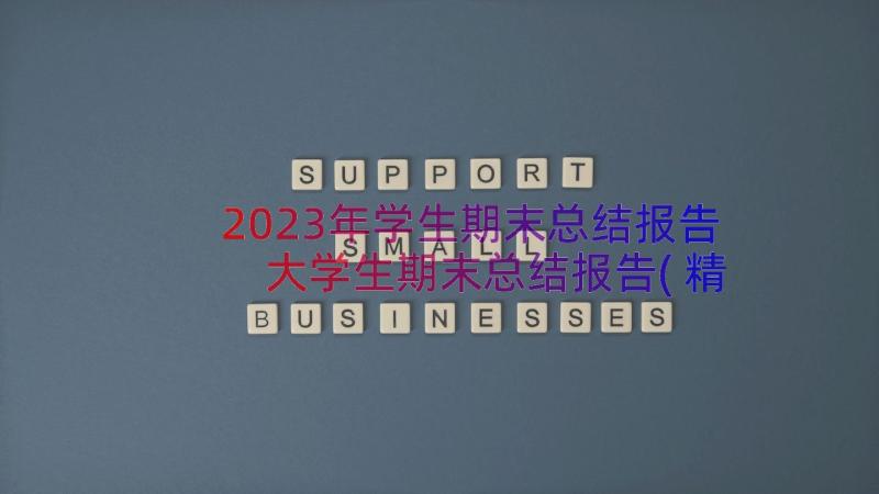 2023年学生期末总结报告 大学生期末总结报告(精选8篇)