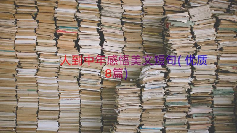 人到中年感悟美文短句(优质8篇)