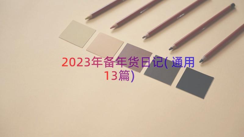 2023年备年货日记(通用13篇)