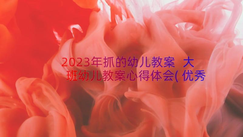 2023年抓的幼儿教案 大班幼儿教案心得体会(优秀12篇)