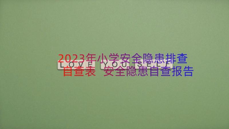 2023年小学安全隐患排查自查表 安全隐患自查报告(汇总11篇)