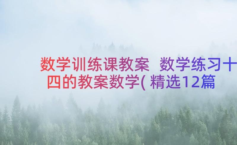 数学训练课教案 数学练习十四的教案数学(精选12篇)