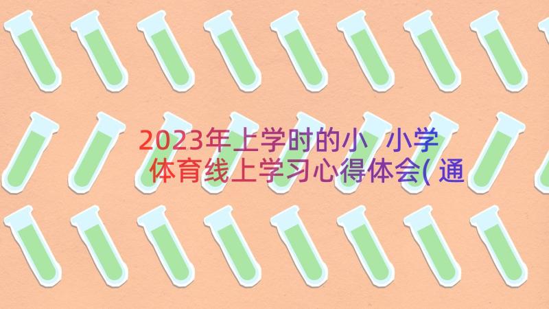 2023年上学时的小 小学体育线上学习心得体会(通用13篇)