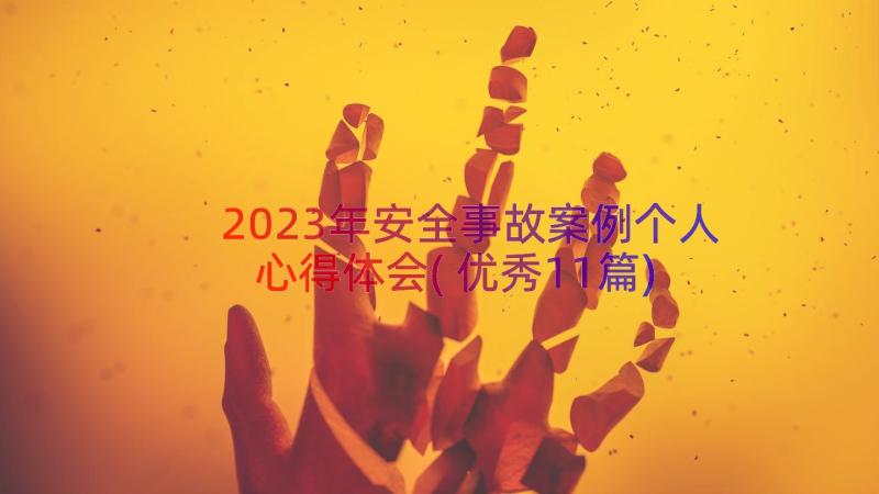 2023年安全事故案例个人心得体会(优秀11篇)