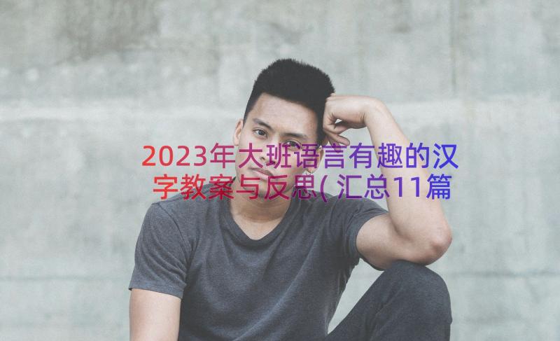 2023年大班语言有趣的汉字教案与反思(汇总11篇)