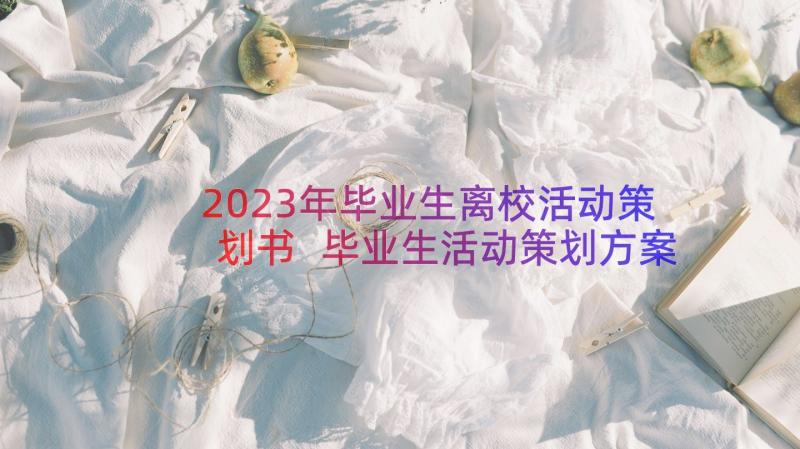 2023年毕业生离校活动策划书 毕业生活动策划方案(大全8篇)