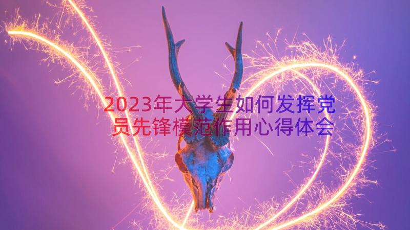 2023年大学生如何发挥党员先锋模范作用心得体会 如何发挥大学生党员先锋模范作用(实用18篇)