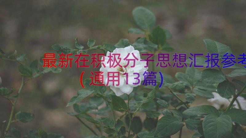 最新在积极分子思想汇报参考(通用13篇)