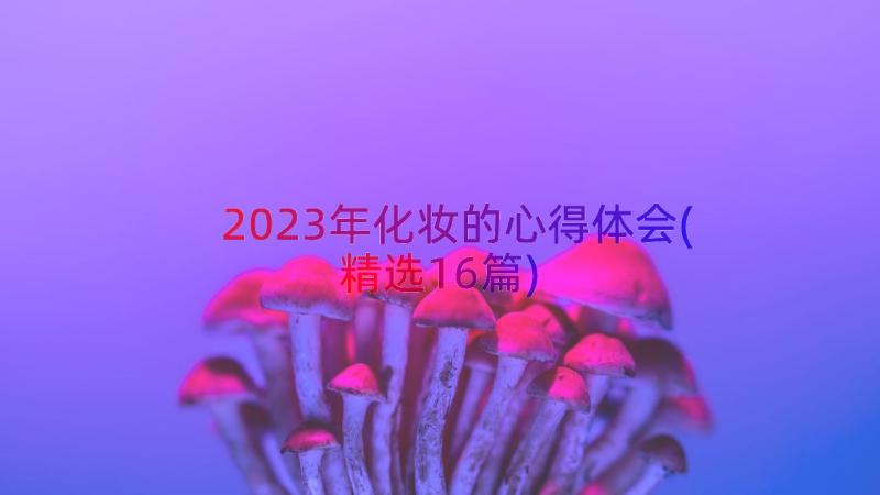 2023年化妆的心得体会(精选16篇)