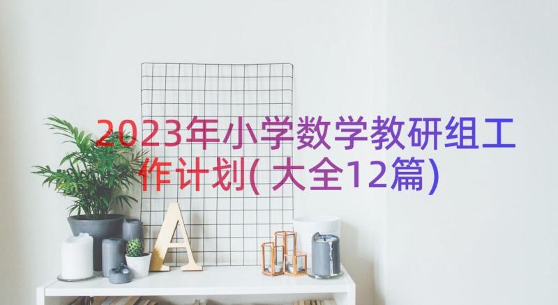 2023年小学数学教研组工作计划(大全12篇)