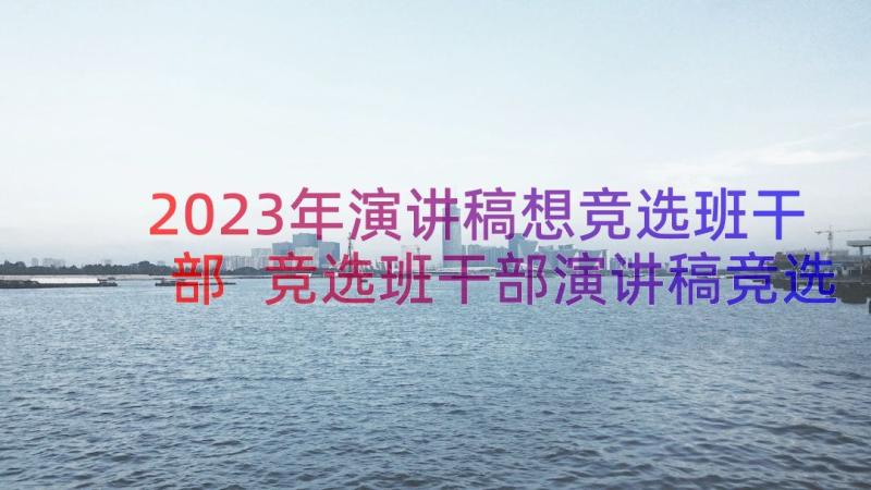 2023年演讲稿想竞选班干部 竞选班干部演讲稿竞选班干部的演讲稿(精选16篇)