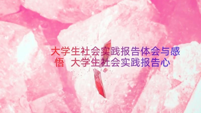 大学生社会实践报告体会与感悟 大学生社会实践报告心得体会(优质15篇)