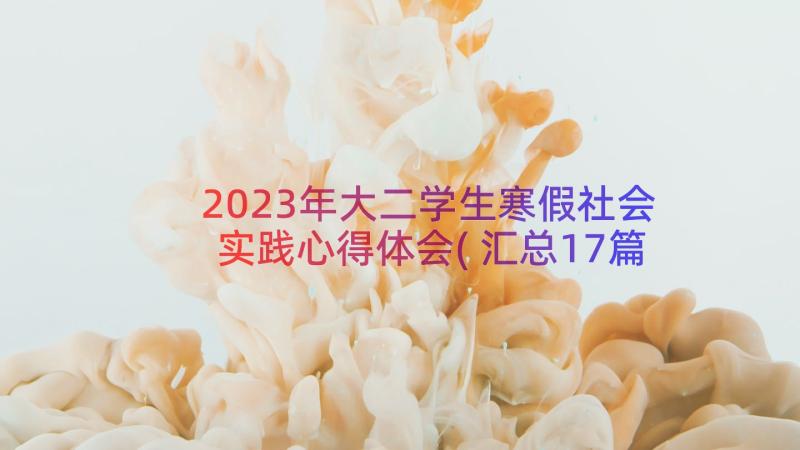 2023年大二学生寒假社会实践心得体会(汇总17篇)