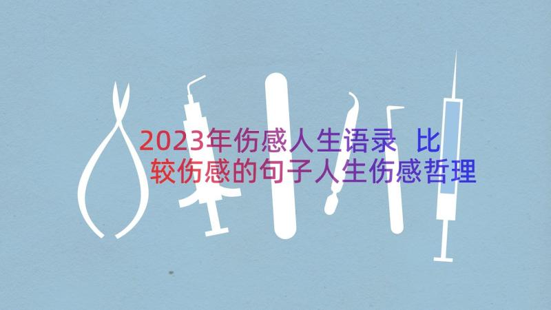 2023年伤感人生语录 比较伤感的句子人生伤感哲理感悟句子(大全10篇)