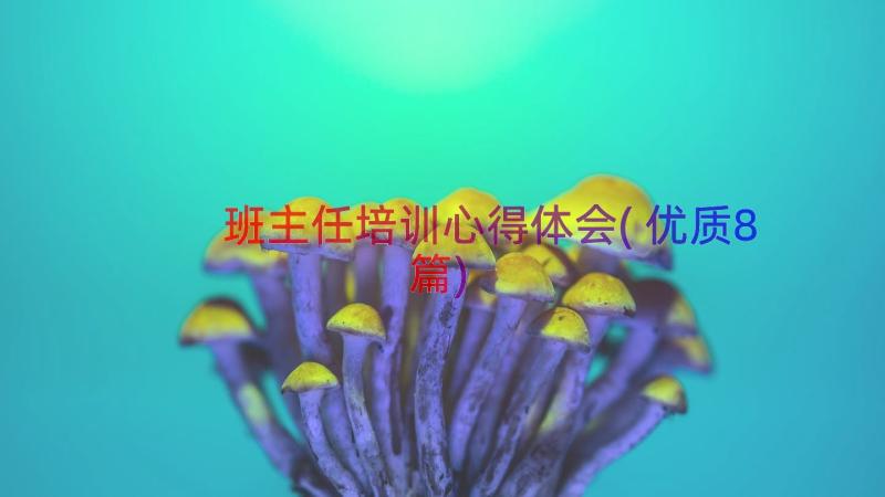 班主任培训心得体会(优质8篇)