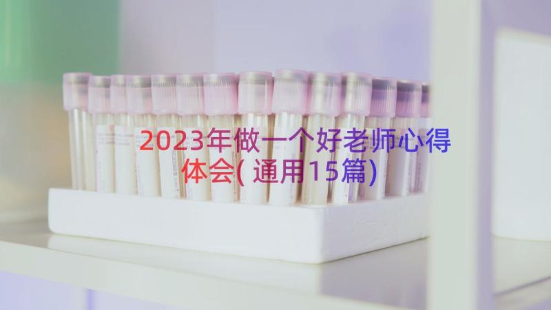 2023年做一个好老师心得体会(通用15篇)