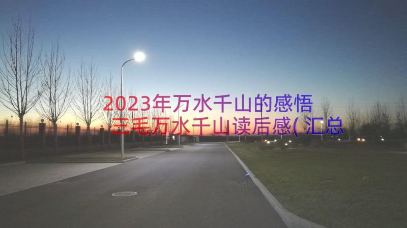 2023年万水千山的感悟 三毛万水千山读后感(汇总12篇)