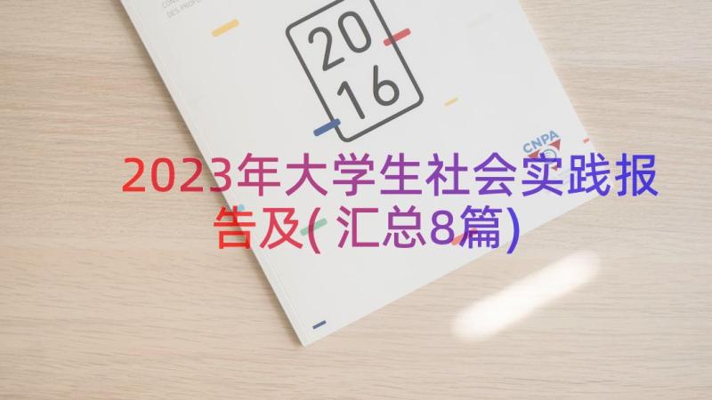 2023年大学生社会实践报告及(汇总8篇)