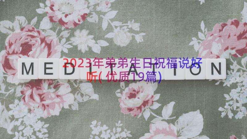 2023年弟弟生日祝福说好听(优质19篇)