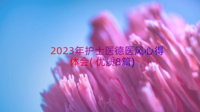 2023年护士医德医风心得体会(优质8篇)