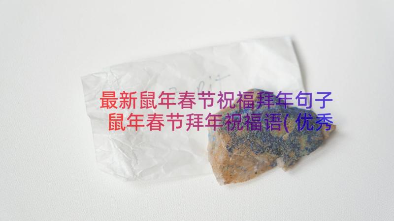 最新鼠年春节祝福拜年句子 鼠年春节拜年祝福语(优秀15篇)