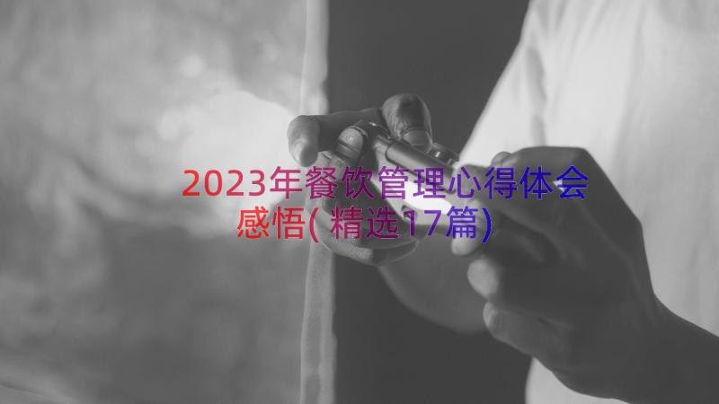 2023年餐饮管理心得体会感悟(精选17篇)