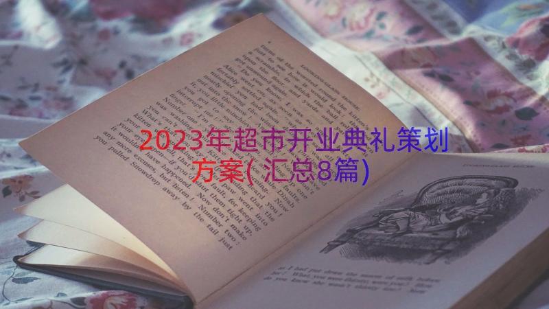 2023年超市开业典礼策划方案(汇总8篇)