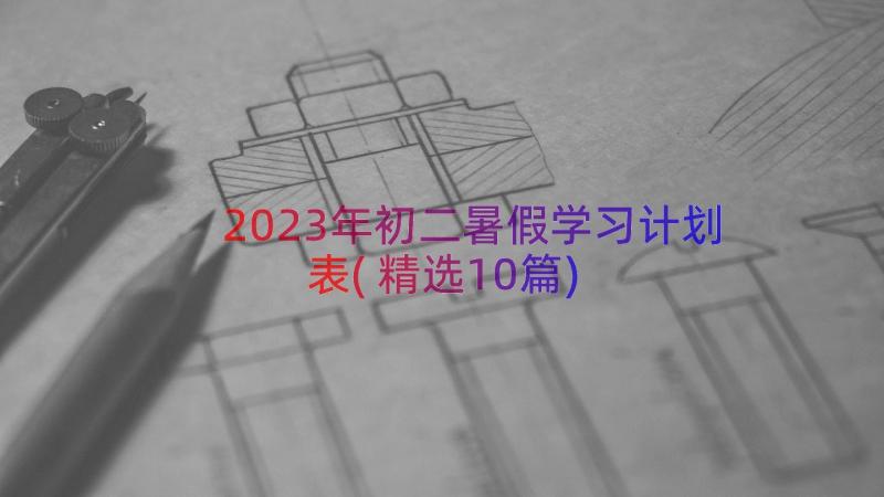 2023年初二暑假学习计划表(精选10篇)