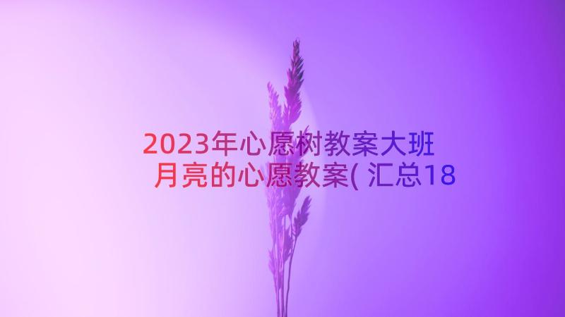 2023年心愿树教案大班 月亮的心愿教案(汇总18篇)