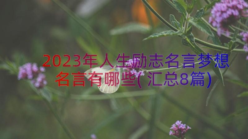 2023年人生励志名言梦想名言有哪些(汇总8篇)