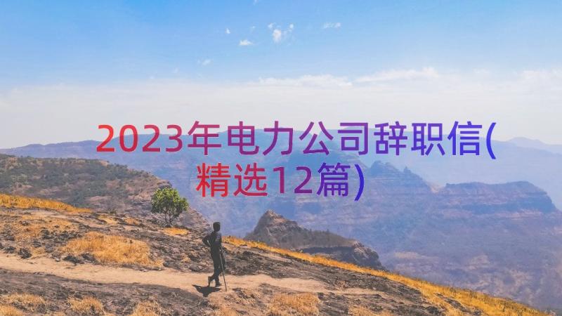 2023年电力公司辞职信(精选12篇)